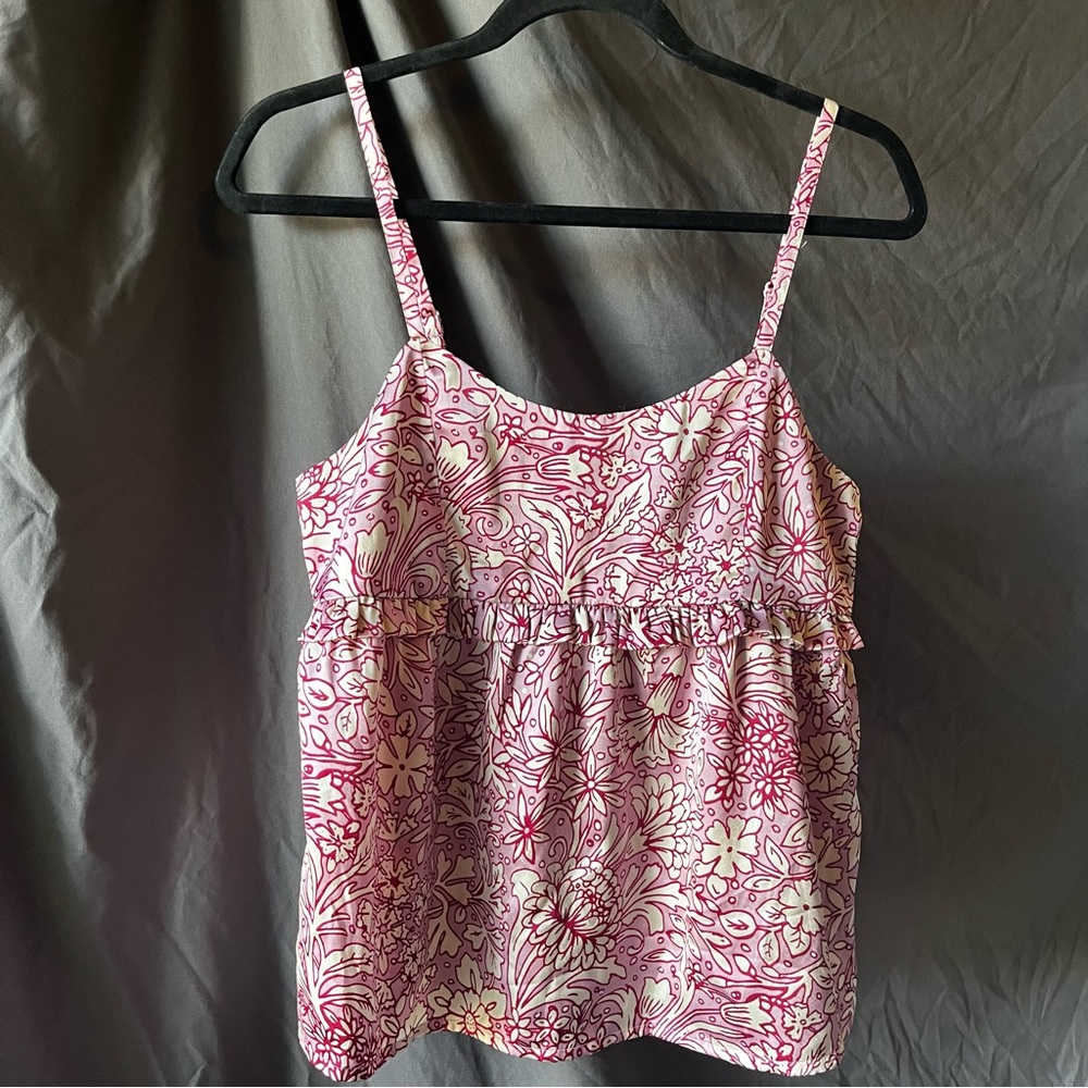 Rachel Ashwell womens size 5 floral pink spaghetti strap babydoll ruffle boho